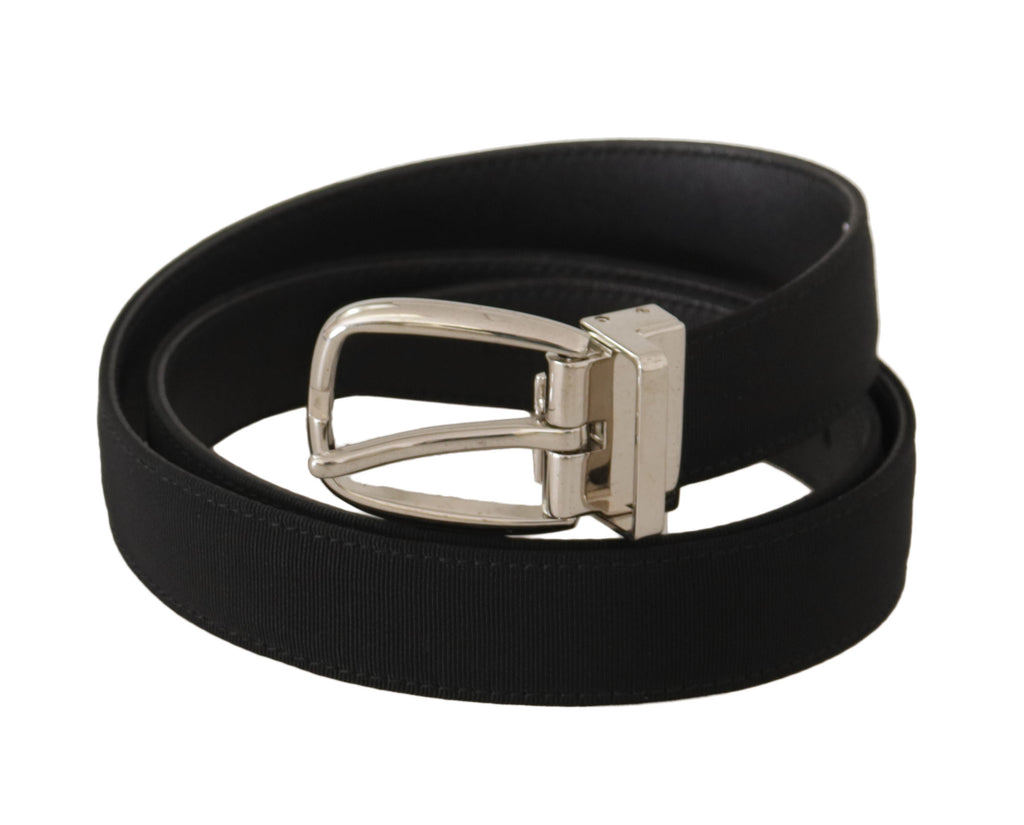 Dolce & Gabbana Belt Black Calfskin Silver-Tone Metal Buckle