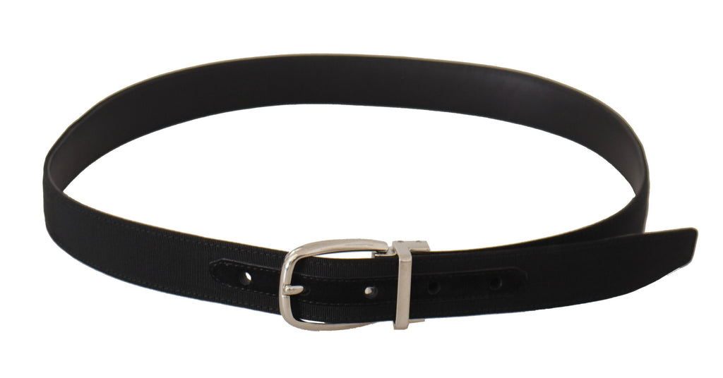 Dolce & Gabbana Belt Black Calfskin Silver-Tone Metal Buckle