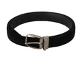 Dolce & Gabbana Black Classic Velvet Belt with Silver-Tone Metal Buckle
