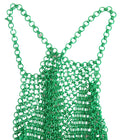Dolce & Gabbana Green Aluminum Sleeveless Halter Top