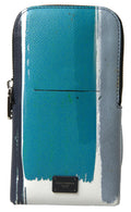 Dolce & Gabbana Blue Leather Wallet Crossbody Sling Phone Bag Unisex