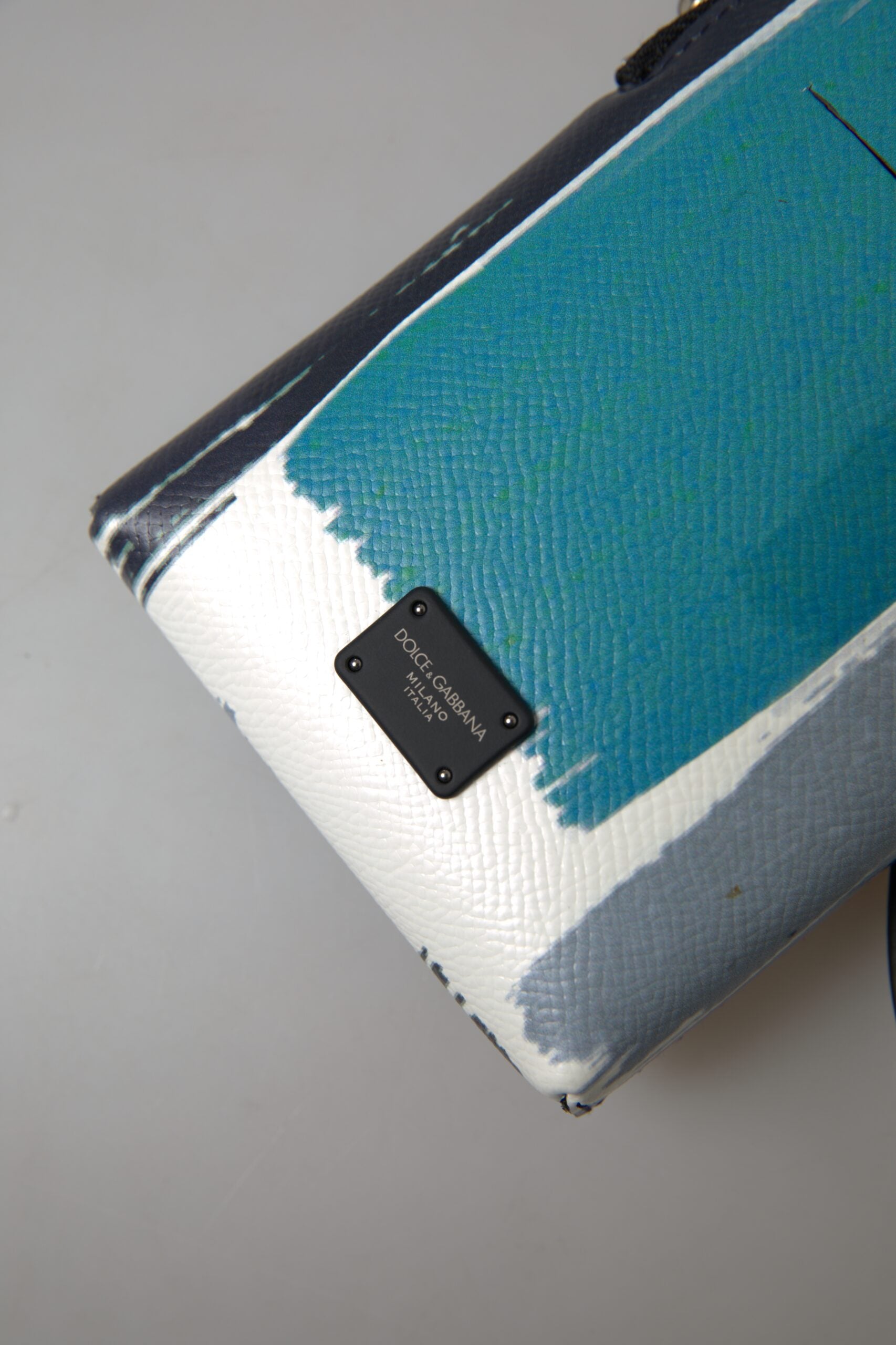 Dolce & Gabbana Blue Leather Wallet Crossbody Sling Phone Bag Unisex