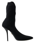 Dolce & Gabbana Black Stiletto Heel Mid-Calf Women's Boots Shoes