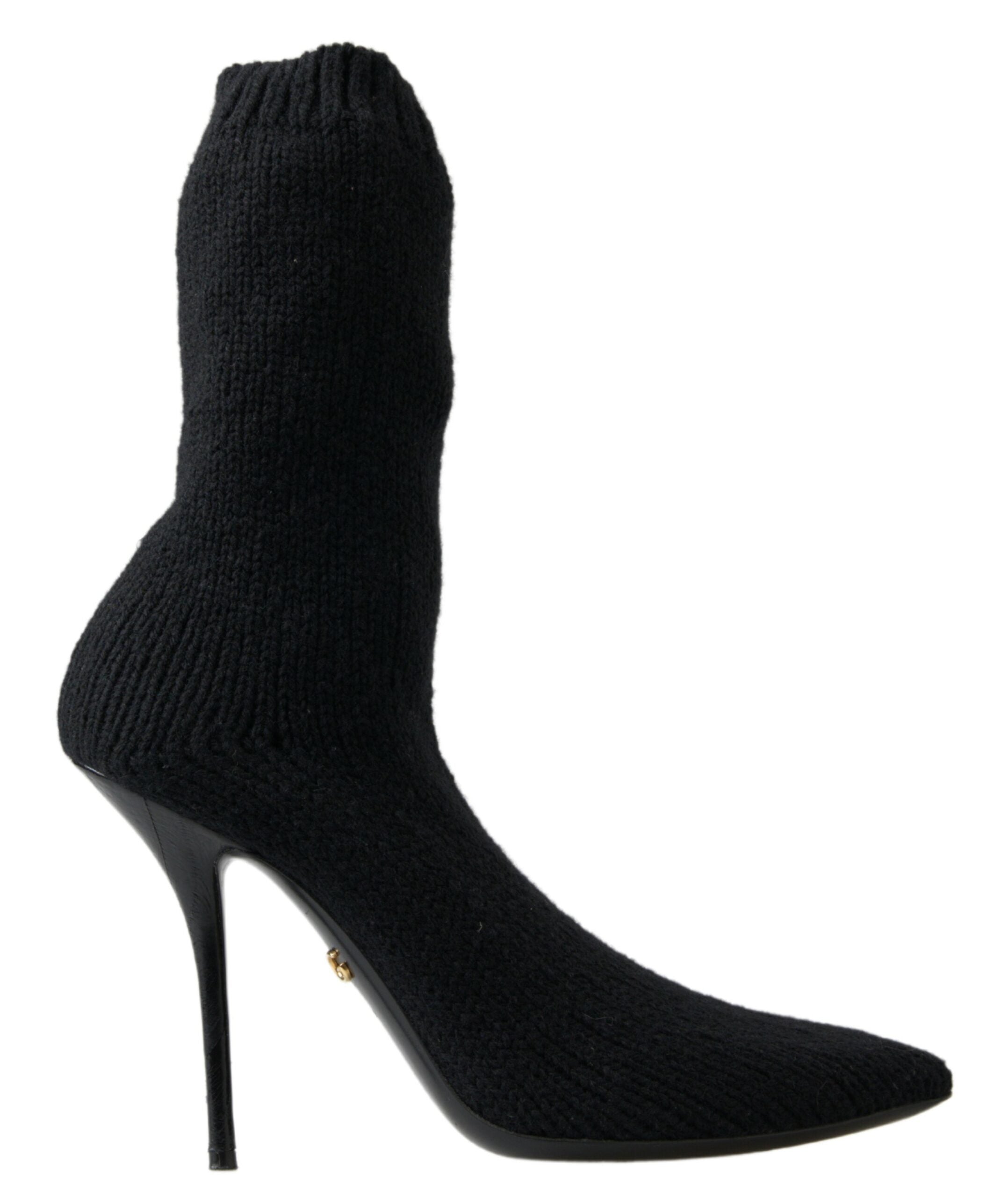 Dolce & Gabbana Black Stiletto Heel Mid-Calf Women's Boots Shoes