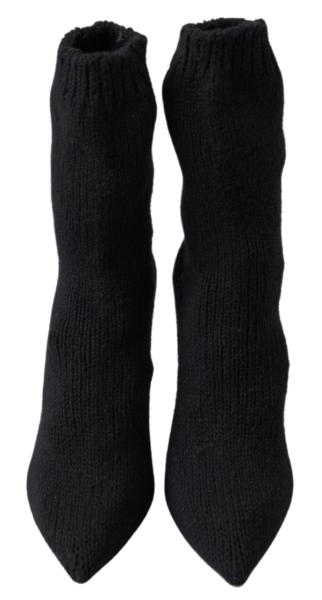 Dolce & Gabbana Black Stiletto Heel Mid-Calf Women's Boots Shoes