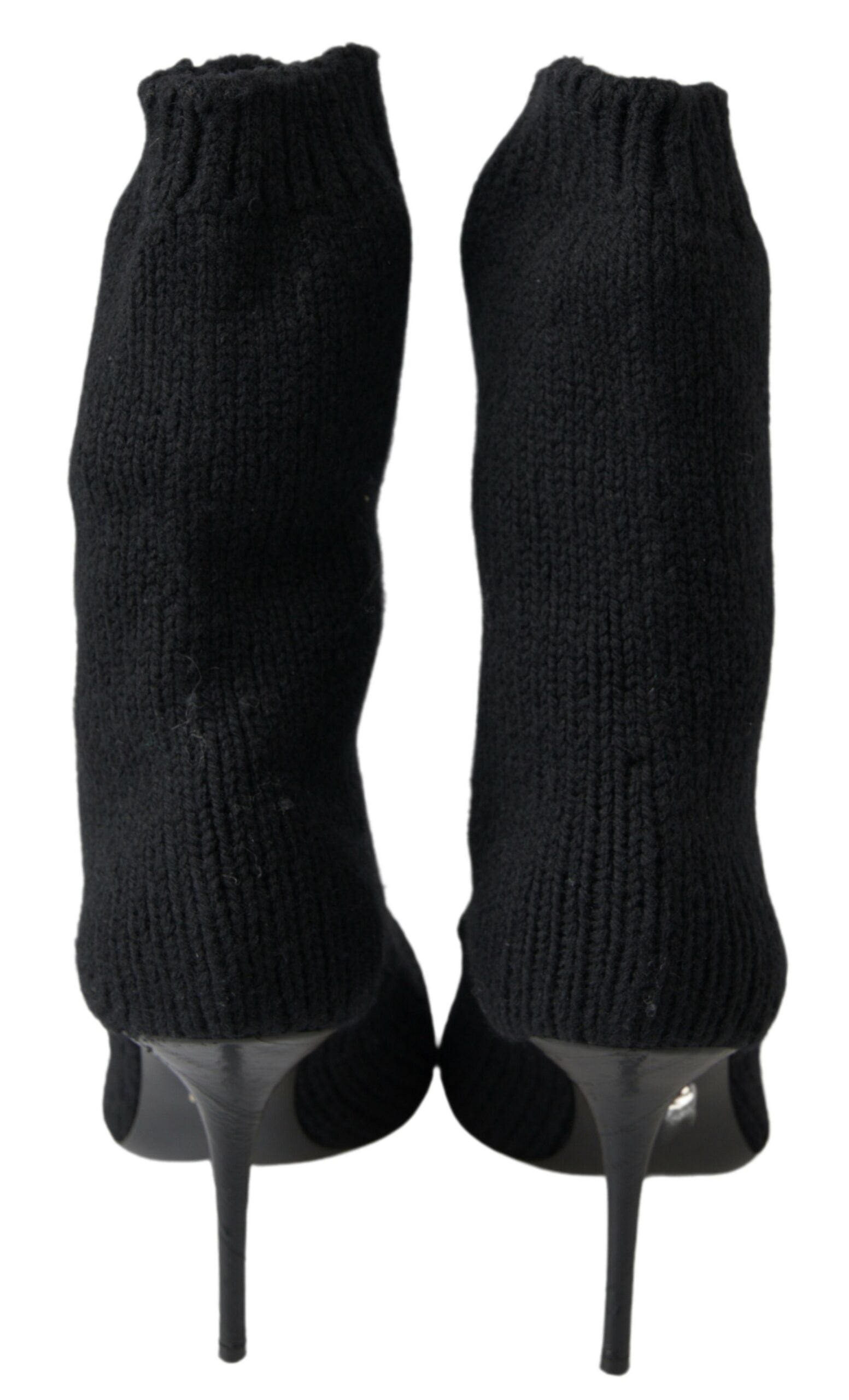 Dolce & Gabbana Black Stiletto Heel Mid-Calf Women's Boots Shoes