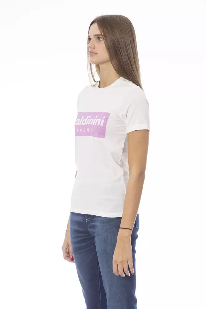 Baldinini Trend Weißes Baumwoll-T-Shirt für Damen