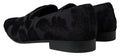 Dolce & Gabbana Schwarzer Brokat Loafers Formelle Schuhe
