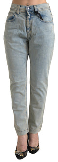 Dolce & Gabbana Washed Cotton Mid-Rise Blue Skinny Jeans