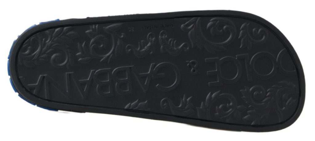Dolce & Gabbana Schwarz Rutschen Sandalen Strand Saint Barth Schuhe