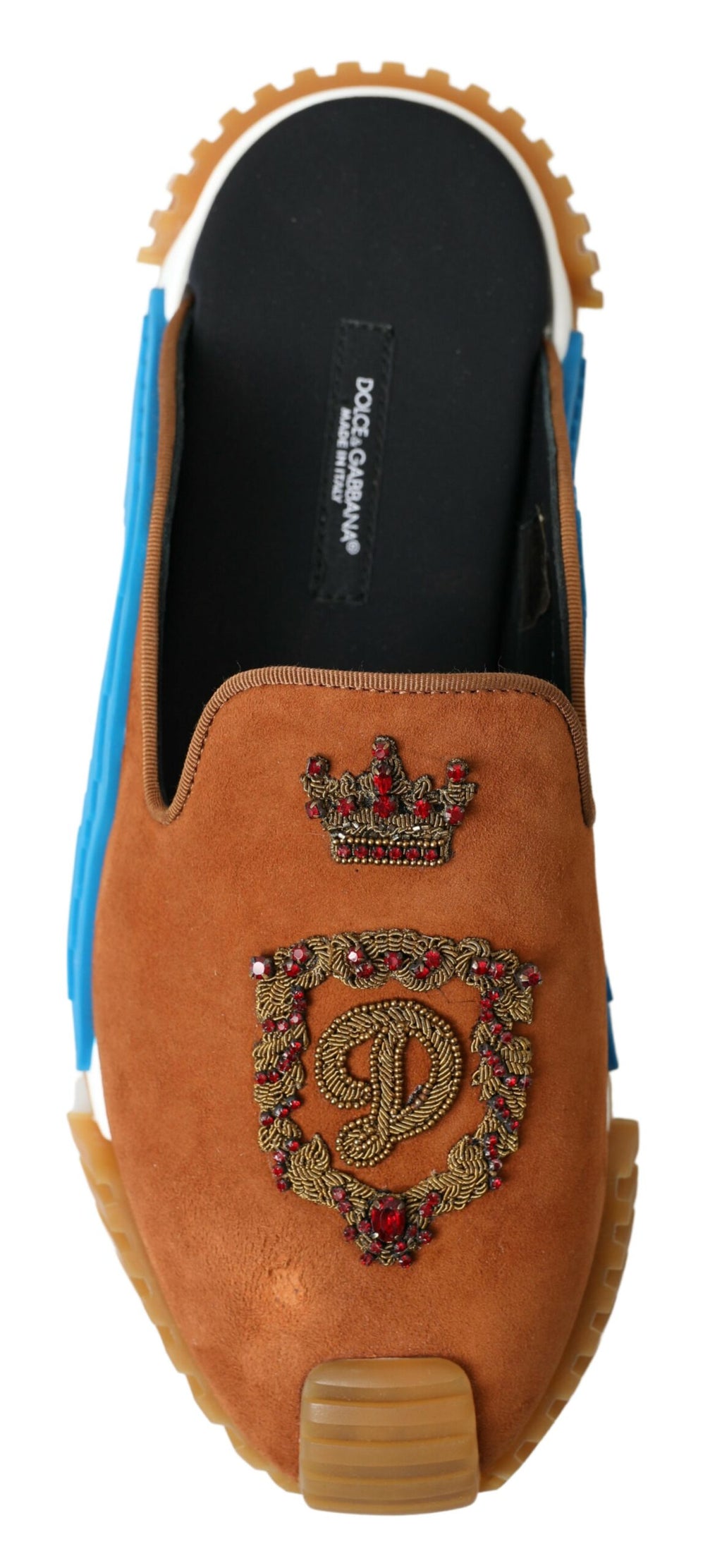 Dolce & Gabbana Brown Suede Crown Logo NS1 Slide Sandals