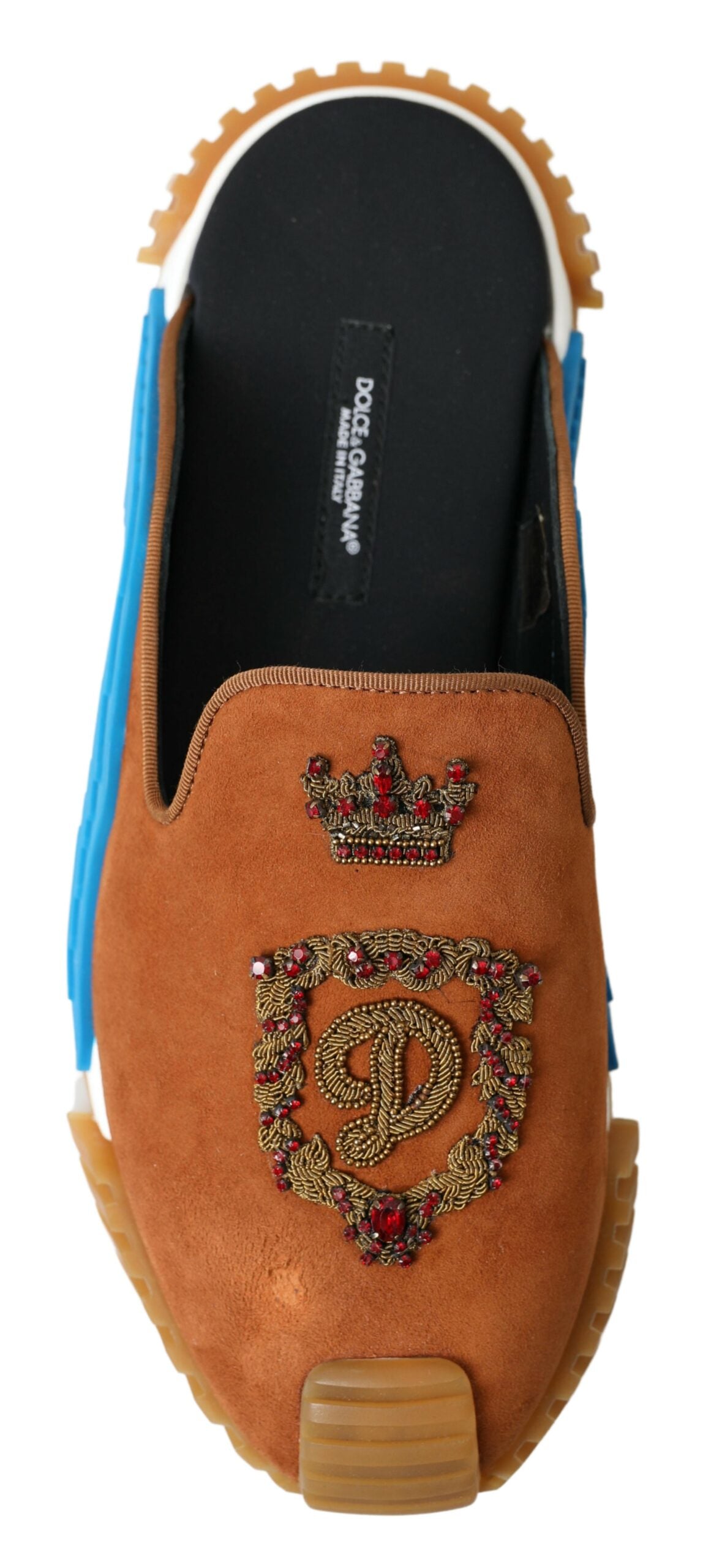 Dolce & Gabbana Brown Suede Crown Logo NS1 Slide Sandals