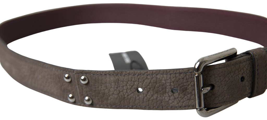 Dolce & Gabbana Brown Leather Metal Buckle Men's Belt
