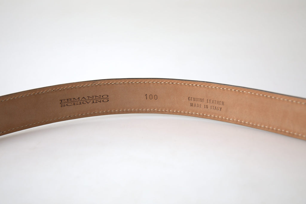 Ermanno Scervino Cintura Black Leather Belt with Metal Buckle