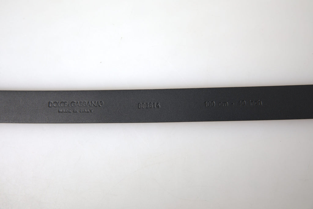 Dolce & Gabbana Burgundy Leather Belt with Silver Metal Buckle