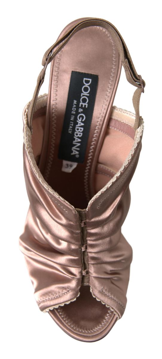 Dolce & Gabbana Hellbraune Slingback Stöckelschuhe mit Korsettverschluss