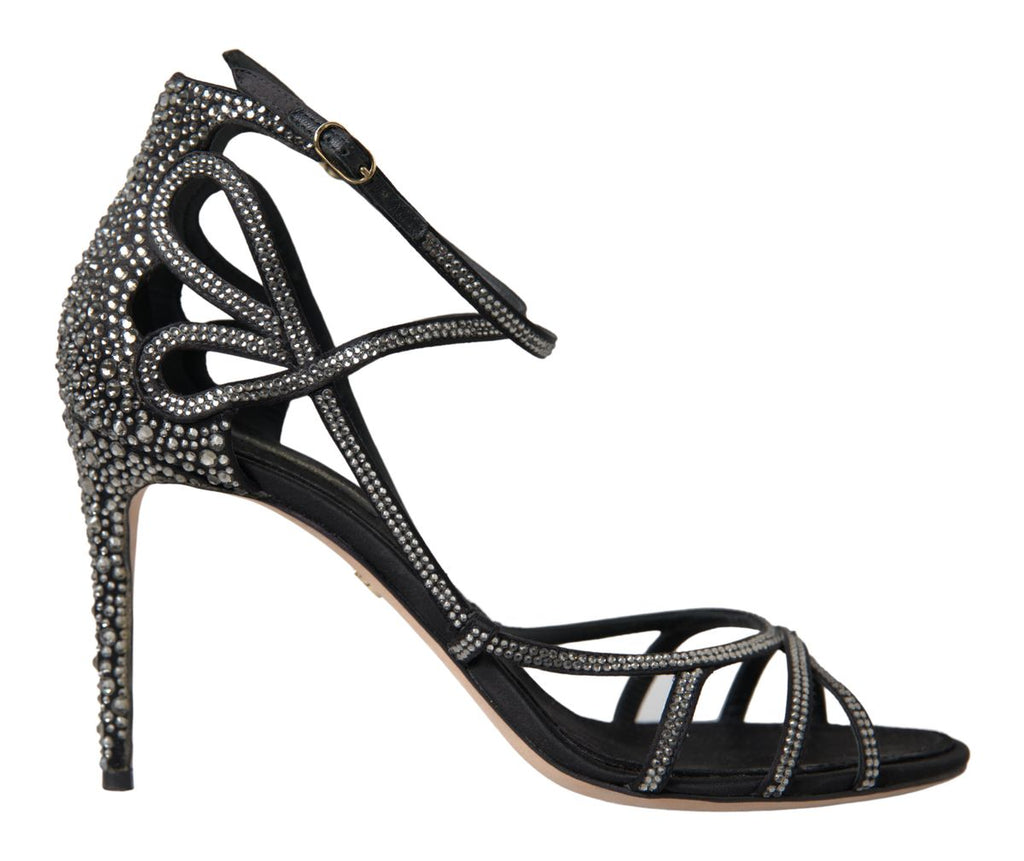 Dolce & Gabbana Strass Stiletto Sandale Satin Schuhe