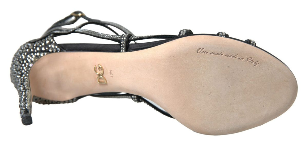 Dolce & Gabbana Strass Stiletto Sandale Satin Schuhe
