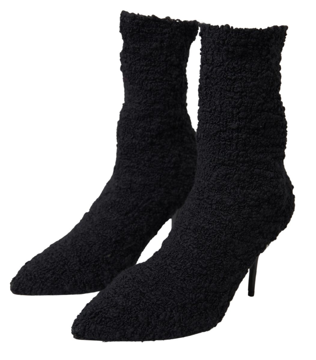 Dolce & Gabbana Black Stiletto Heel Mid-Calf Boots