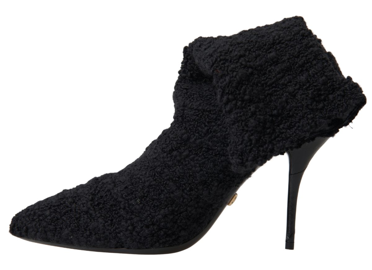 Dolce & Gabbana Black Stiletto Heel Mid-Calf Boots