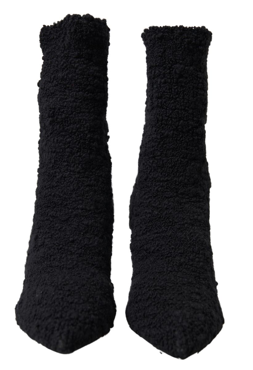 Dolce & Gabbana Black Stiletto Heel Mid-Calf Boots