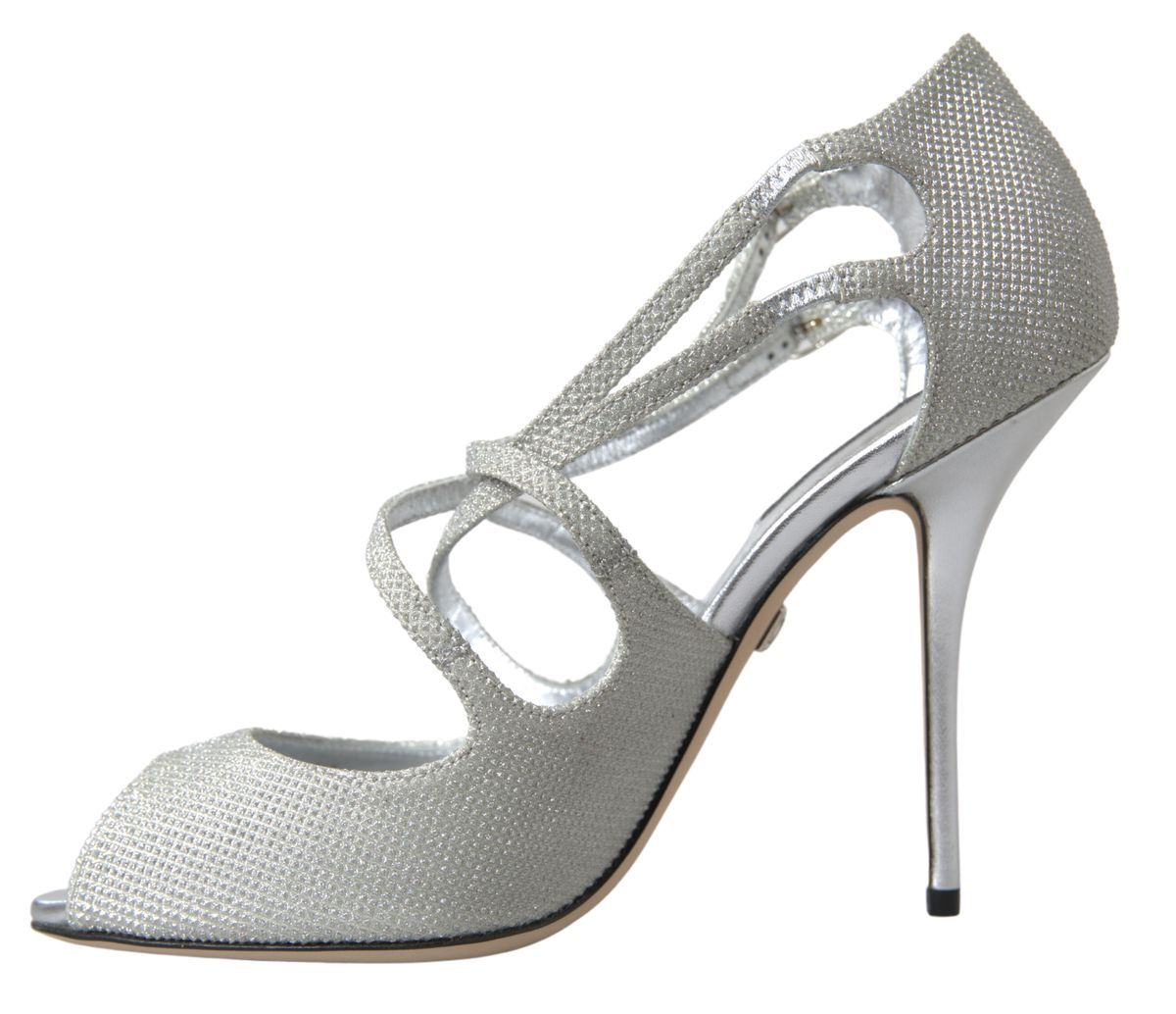 Dolce & Gabbana Silver Shimmer Sandals Heels Pumps Shoes