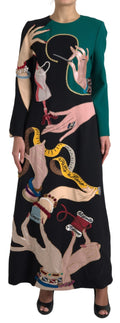Dolce & Gabbana Multicolor Long-Sleeve A-Line Maxi Dress