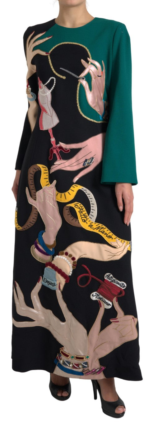Dolce & Gabbana Multicolor Long-Sleeve A-Line Maxi Dress