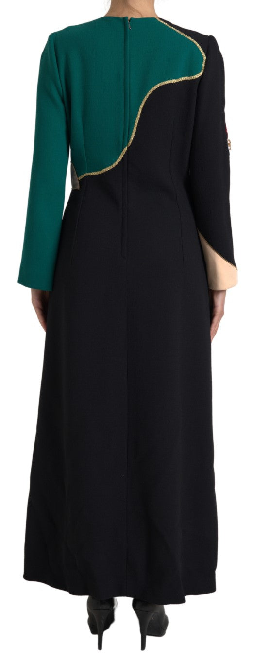 Dolce & Gabbana Multicolor Long-Sleeve A-Line Maxi Dress