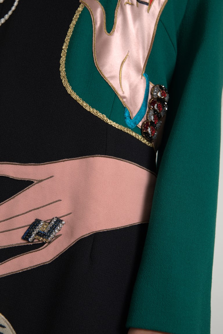 Dolce & Gabbana Multicolor Long-Sleeve A-Line Maxi Dress