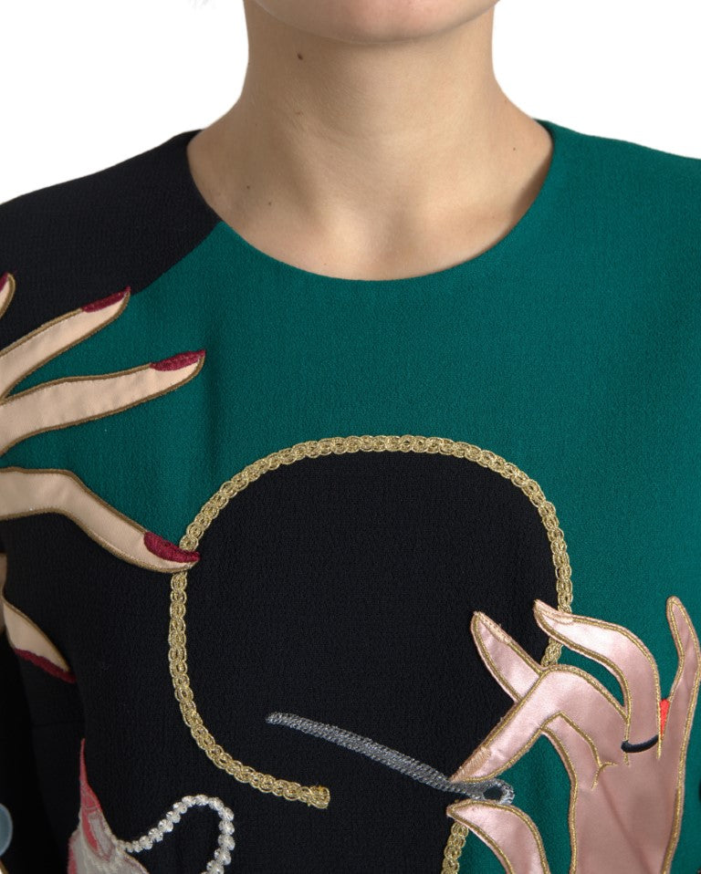 Dolce & Gabbana Multicolor Long-Sleeve A-Line Maxi Dress