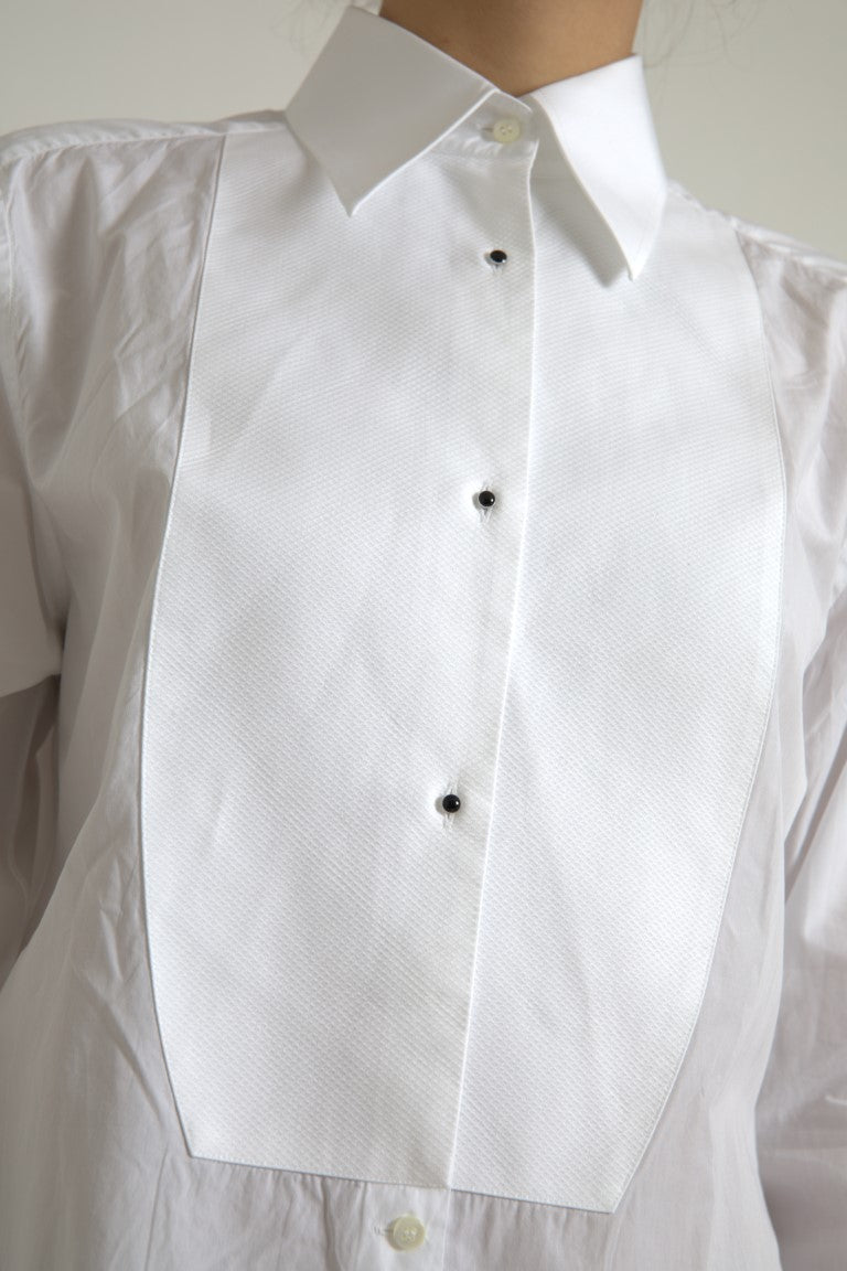 Dolce & Gabbana Baumwollhemd mit Kragen und langen Ärmeln Weiß