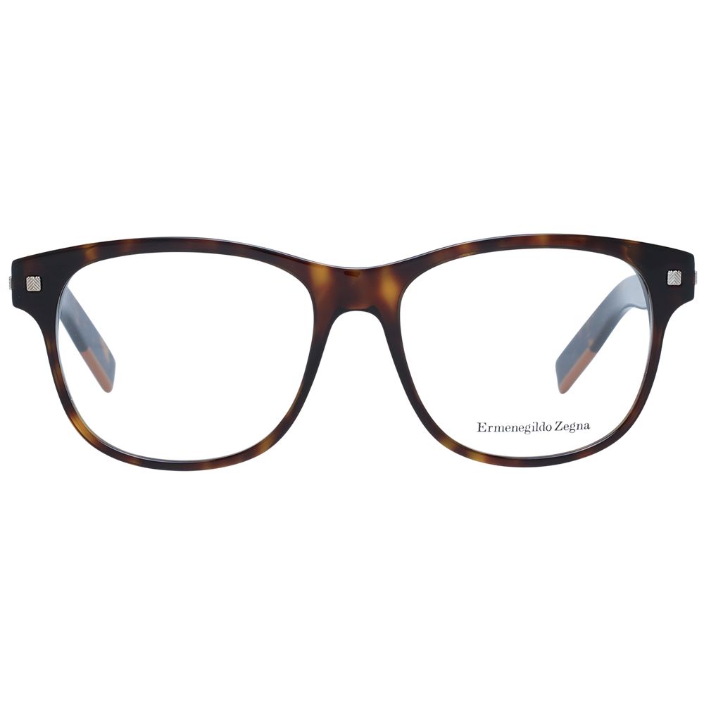 Ermenegildo Zegna Brown Plastic Eyeglass Frames