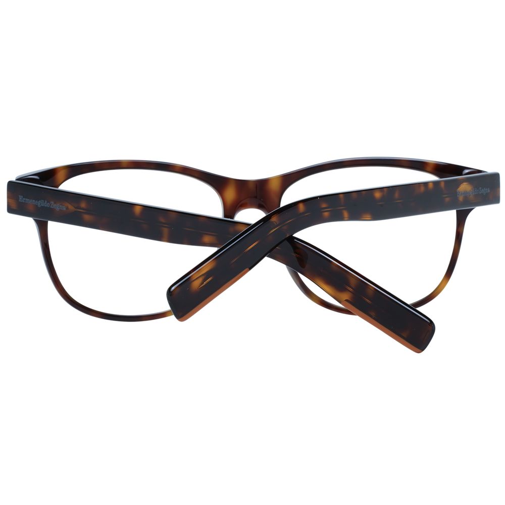 Ermenegildo Zegna Brown Plastic Eyeglass Frames