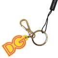 Dolce & Gabbana Gelber Gummi DG Logo Gold Messing Metall Schlüsselanhänger Schlüsselanhänger