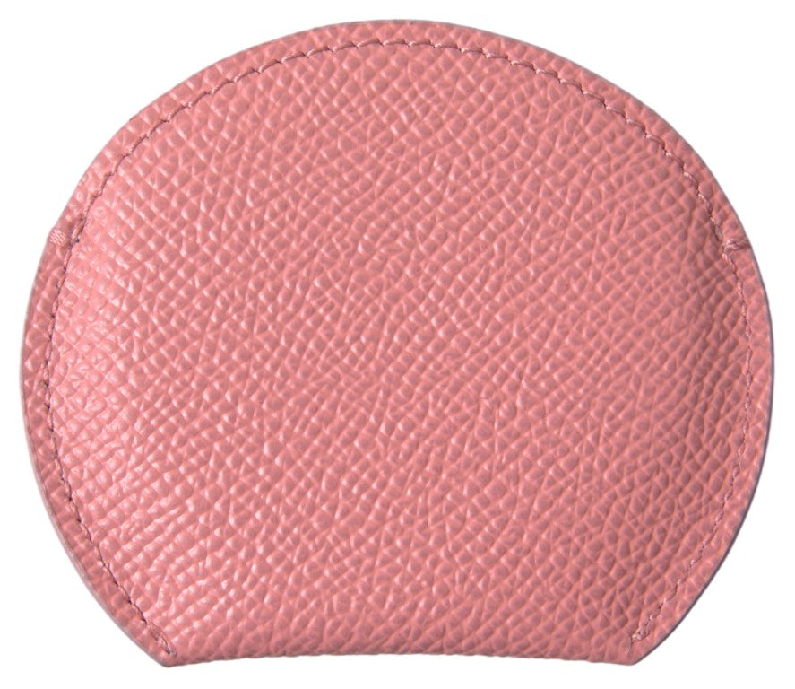 Dolce & Gabbana Pink Calfskin Round Hand Mirror Case
