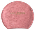 Dolce & Gabbana Pink Calfskin Round Hand Mirror Case