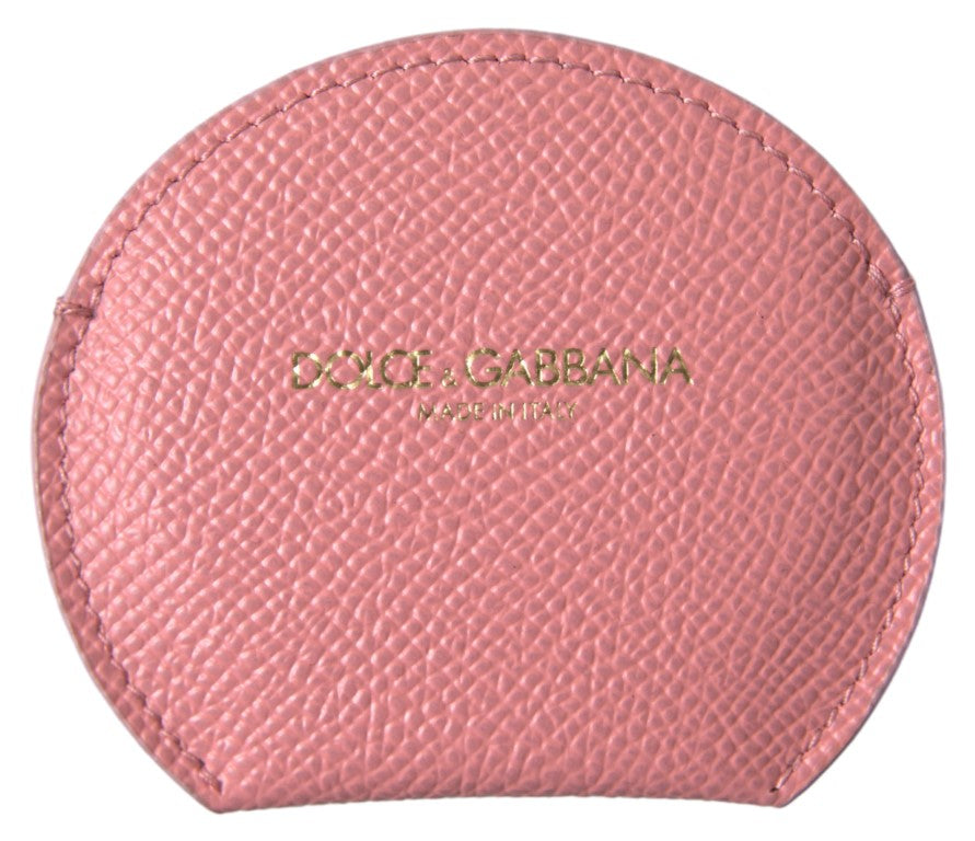 Dolce & Gabbana Pink Calfskin Round Hand Mirror Case