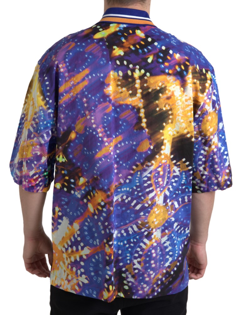 Dolce & Gabbana Luminaire Print Cotton Polo Top Men's Shirt