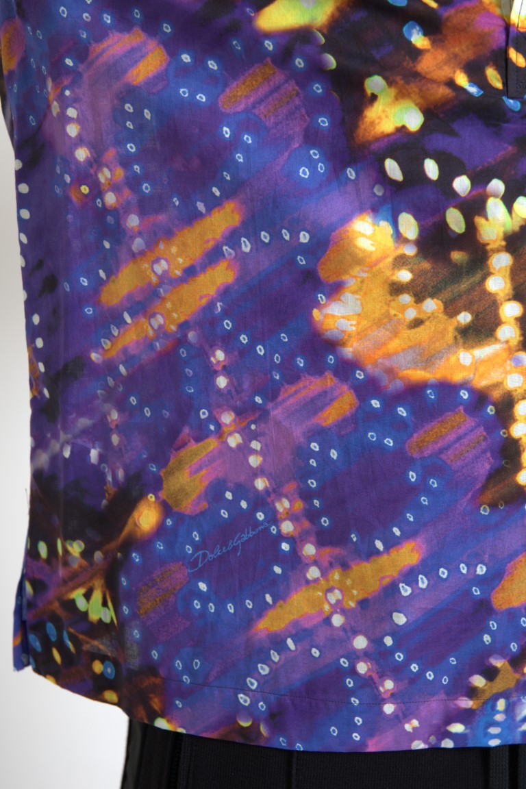Dolce & Gabbana Luminaire Print Cotton Polo Top Men's Shirt