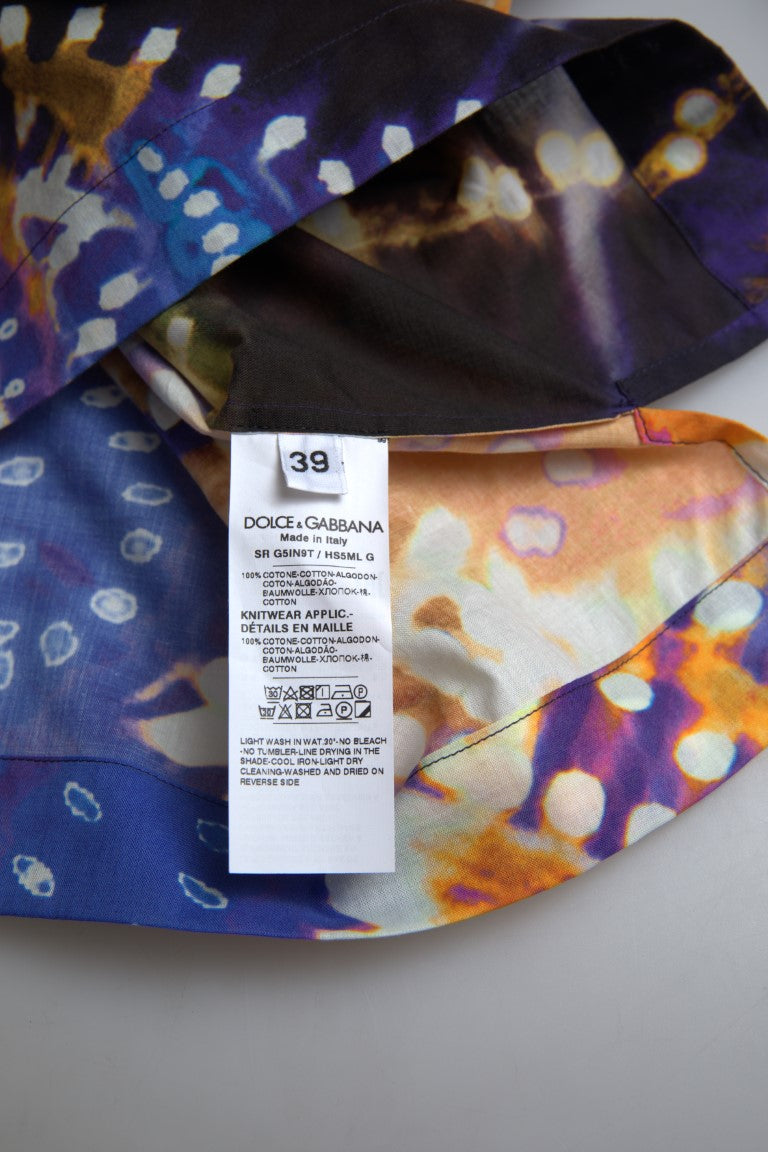 Dolce & Gabbana Luminaire Print Cotton Polo Top Men's Shirt