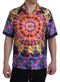 Dolce & Gabbana Multicolor Luminarie Print Men's Silk Shirt