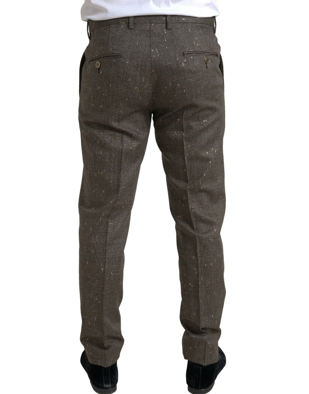 Dolce & Gabbana Brown Wool Dress Skinny Men's Trousers