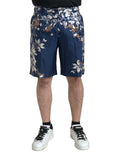 Dolce & Gabbana Men's Blue Silk Floral Print Bermuda Shorts