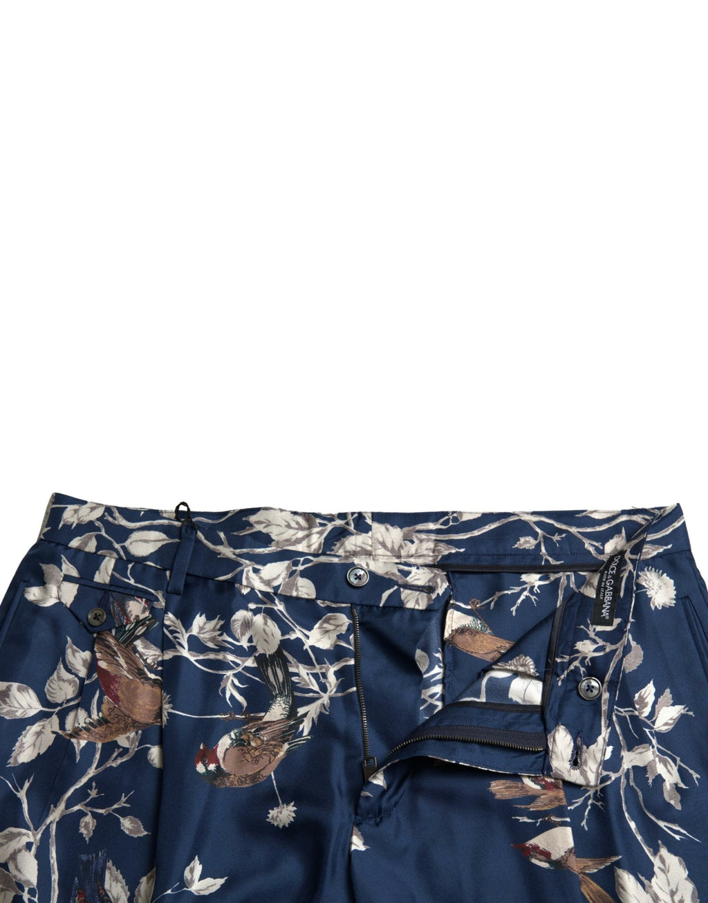 Dolce & Gabbana Men's Blue Silk Floral Print Bermuda Shorts