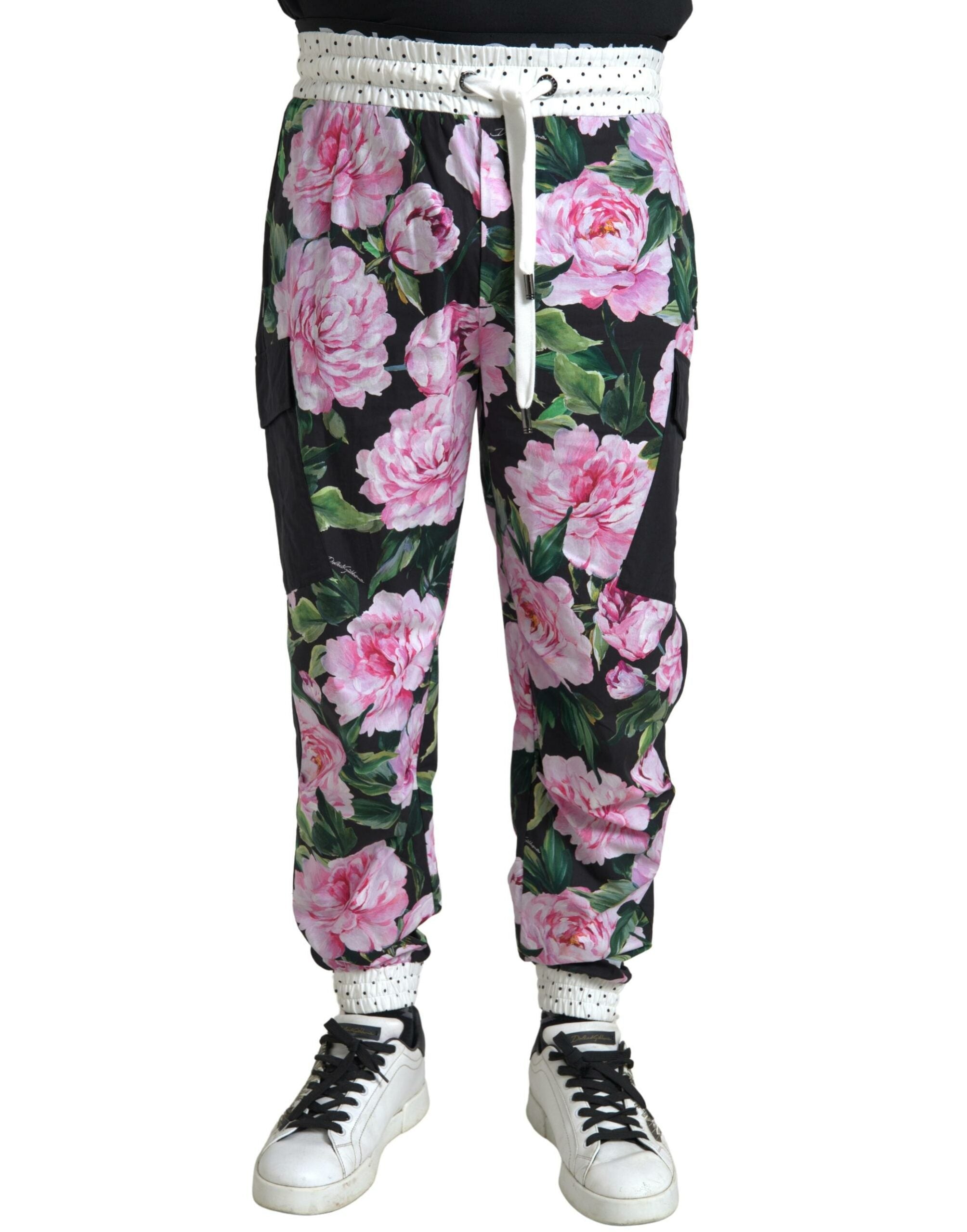 Dolce & Gabbana Multicolor Peony Jogger Cotton Men's Trousers