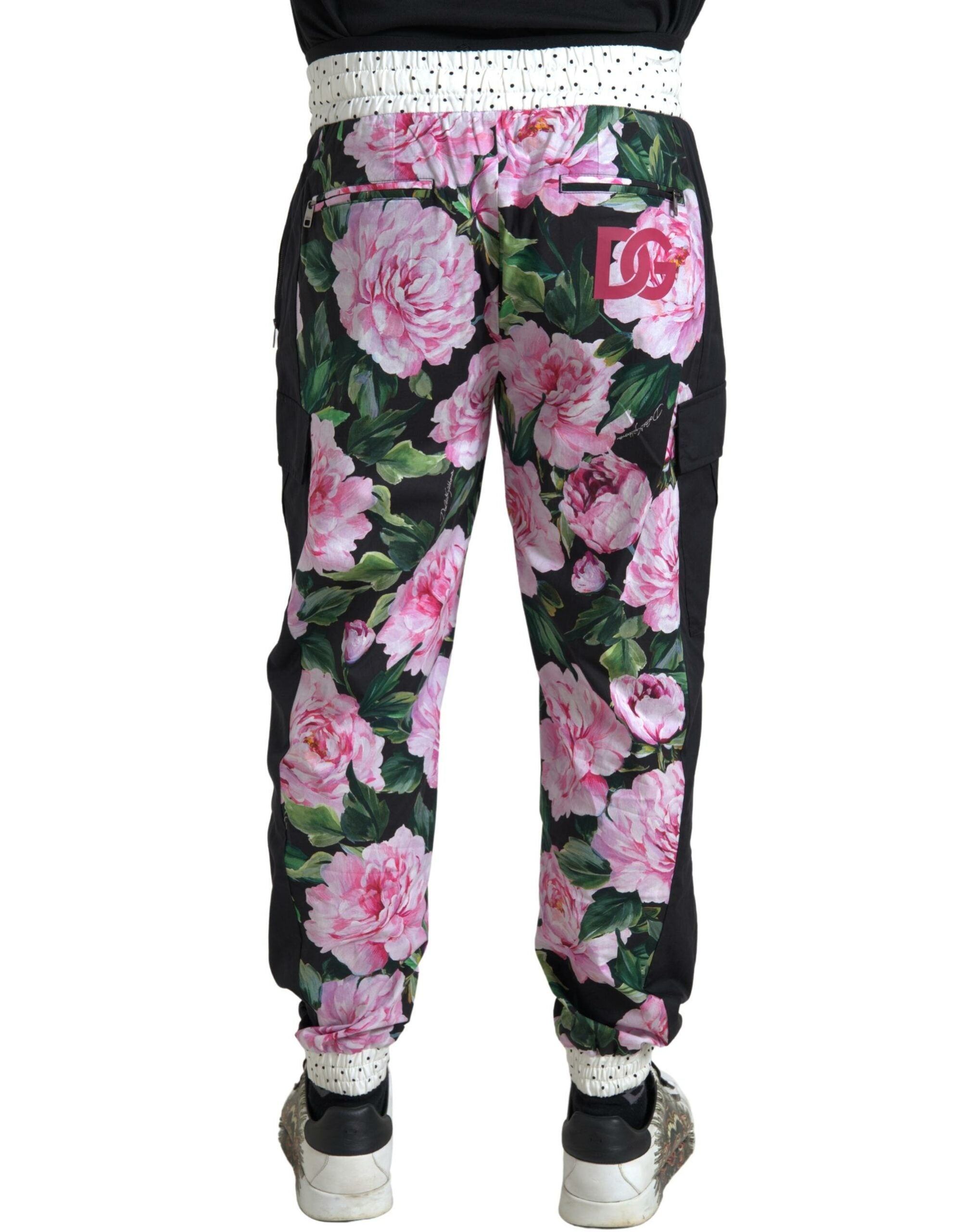Dolce & Gabbana Multicolor Peony Jogger Cotton Men's Trousers