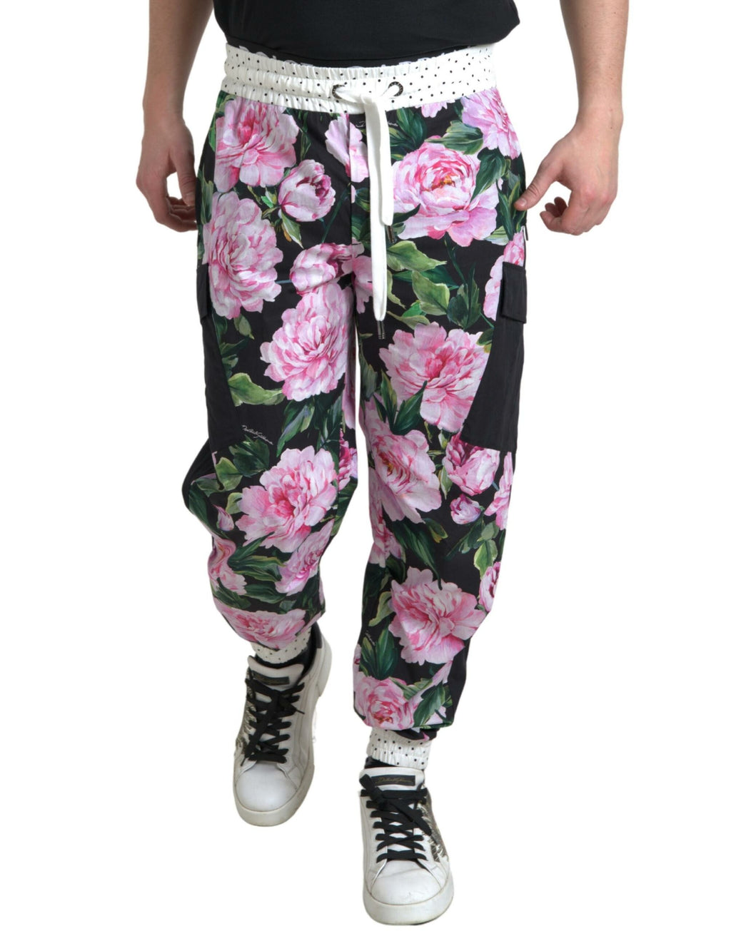 Dolce & Gabbana Multicolor Peony Jogger Cotton Men's Trousers