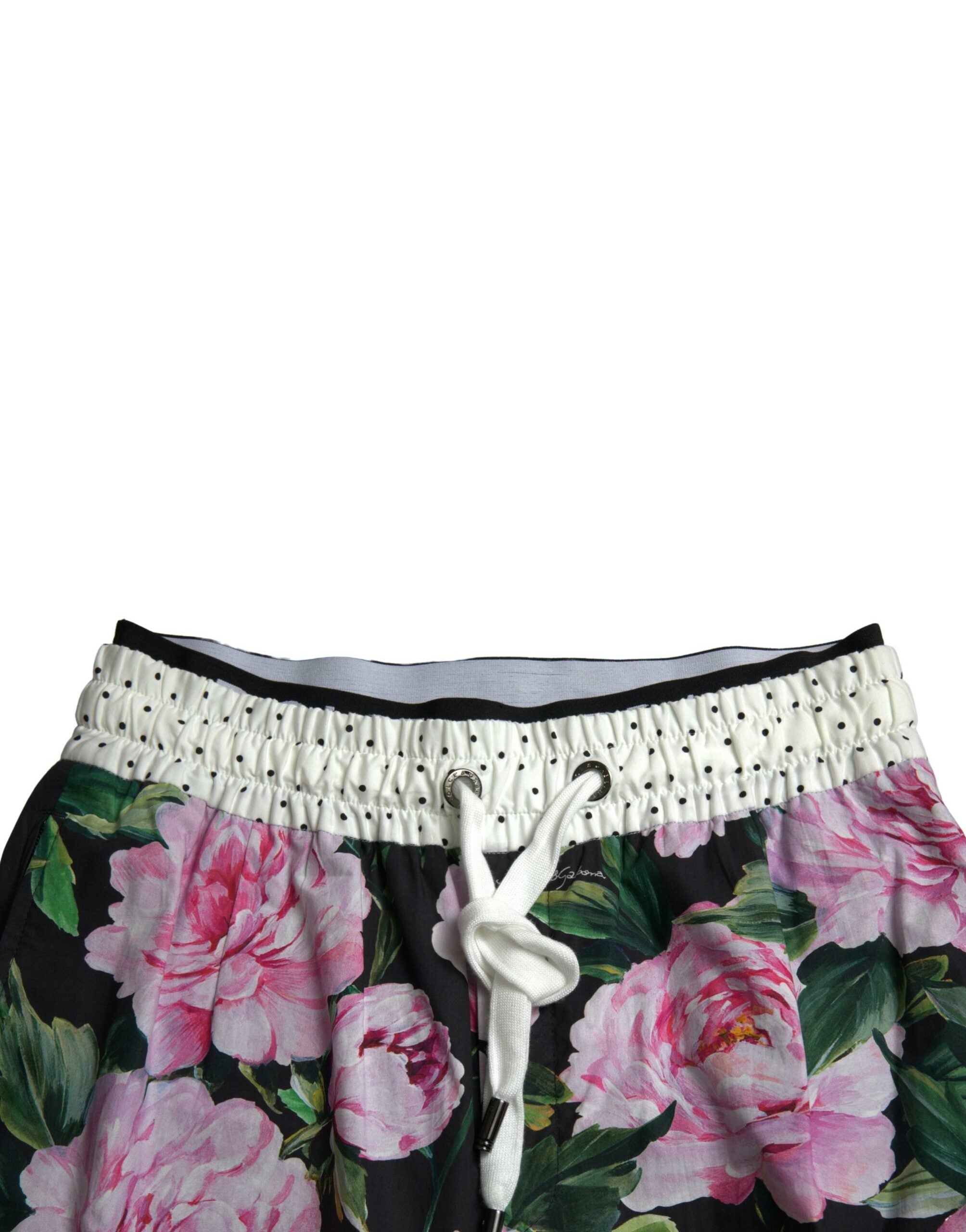Dolce & Gabbana Multicolor Peony Jogger Cotton Men's Trousers