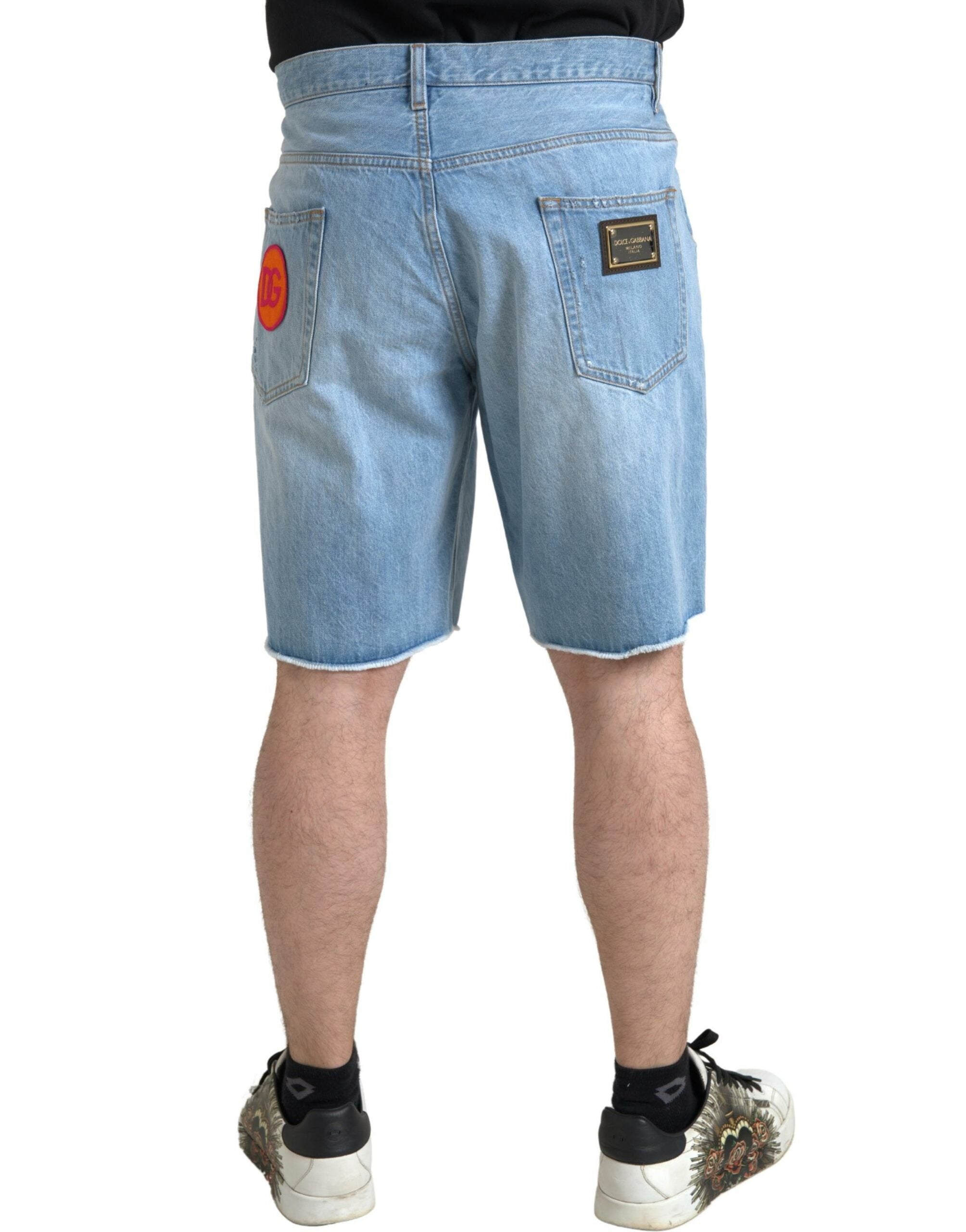 Dolce & Gabbana Light Blue Cotton Men's Bermuda Denim Shorts